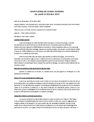 COMPTE RENDU DE CONSEIL MUNICIPAL DU 14 OCTOBRE 2024