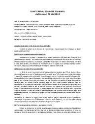 COMPTE RENDU DE CONSEIL MUNICIPAL DU 29 Mai 2024