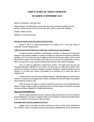 COMPTE RENDU DU CONSEIL MUNICIPAL du 14 Novembre 2023