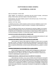 COMPTE RENDU DU CONSEIL MUNICIPAL du 1er MARS 2023