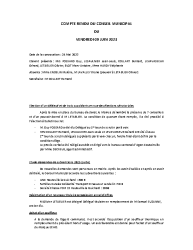 COMPTE RENDU DU CONSEIL MUNICIPAL du 9 Juin 2023