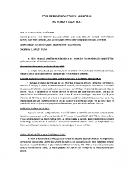 COMPTE RENDU DU CONSEIL MUNICIPAL du 9 août 2022