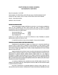 COMPTE RENDU DE CONSEIL MUNICIPAL du 11 avril 2025