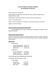COMPTE RENDU DE CONSEIL MUNICIPAL du 4 avril 2025