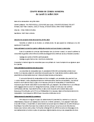 COMPTE RENDU de conseil municipal du 15 juillet 2024