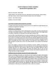 COMPTE RENDU DE CONSEIL MUNICIPAL du 09 Septembre 2025
